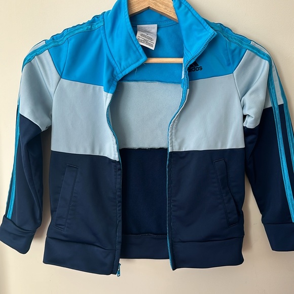 Adidas Blue Striped Track Jacket Boys Size 5 - Picture 6 of 10